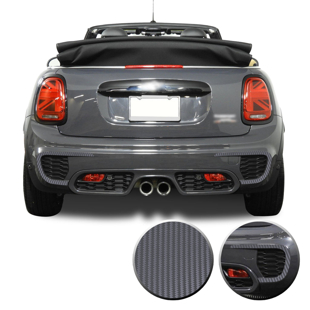 Rear Bumper Bezel Accent Vinyl Decal Overlay Wrap Compatible with John Cooper Works F56 F57 F55 Mini 2015-2020