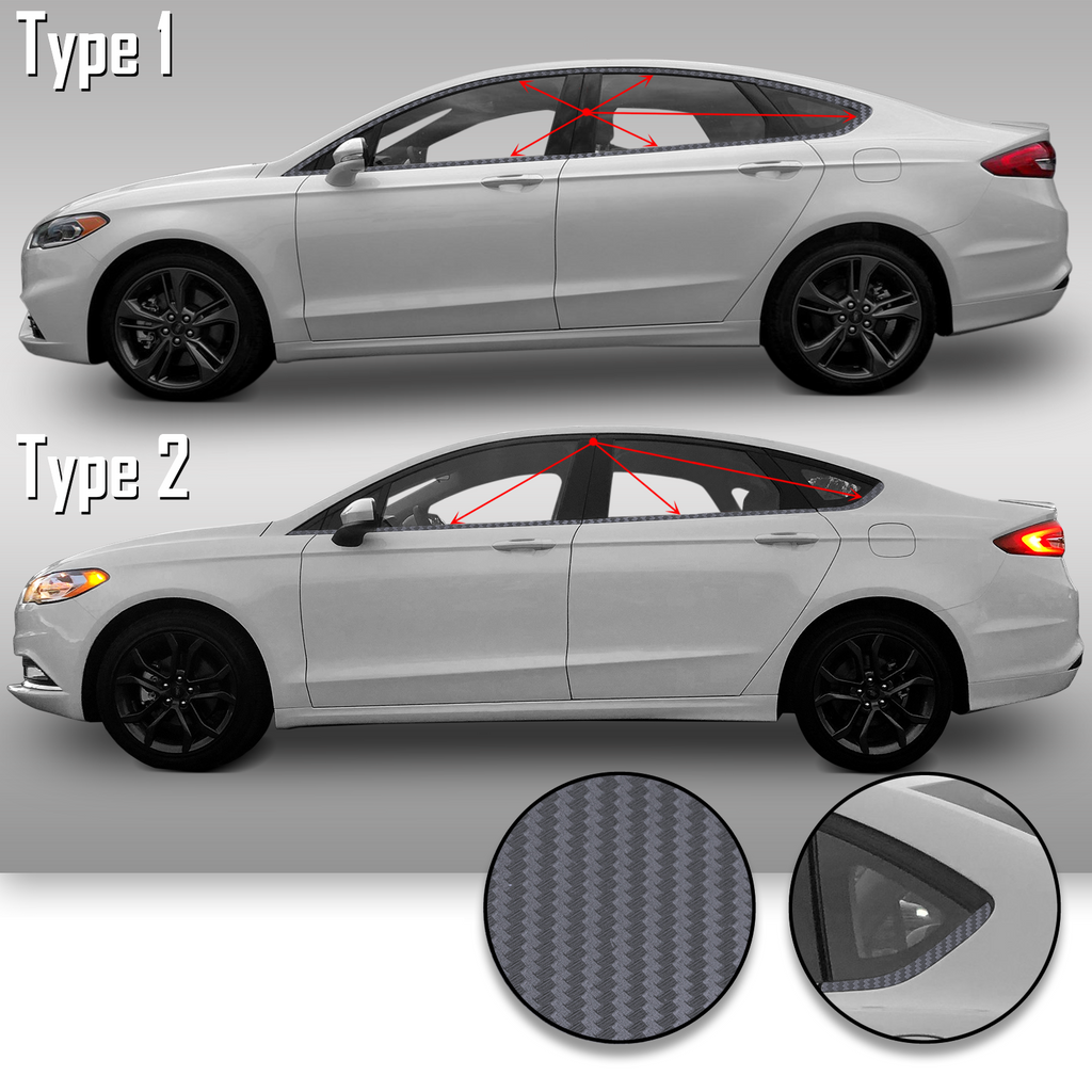 Window Trim Chrome Delete Precut Vinyl Wrap Overlay Kit Compatible with and Fits Fusion 2013-2019
