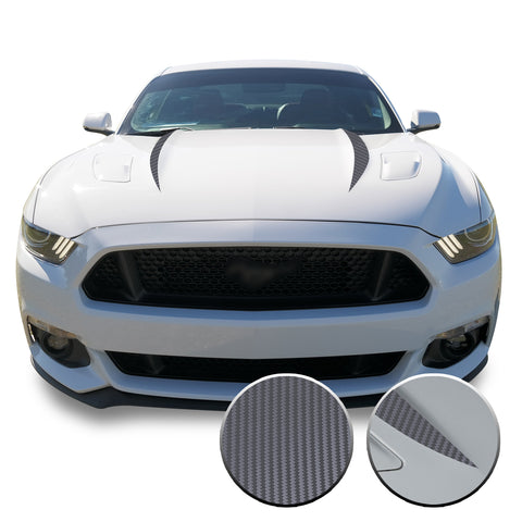 Hood Spears Stripes Vinyl Decal Overlay Wrap Trim Compatible with and Fits Mustang 2015-2017