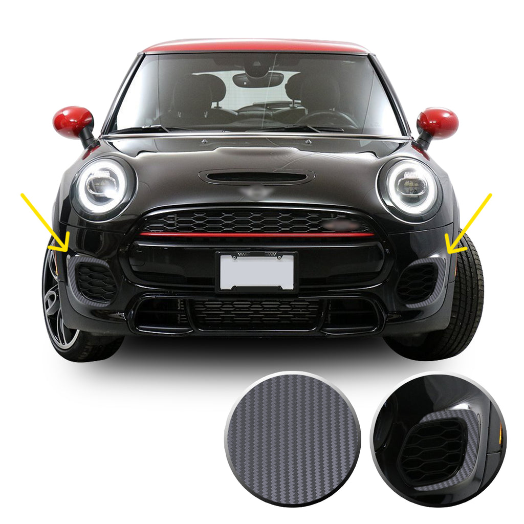 Front Bumper Bezel Accent Vinyl Decal Overlay Wrap Compatible with John Cooper Works F56 F57 F55 Mini 2015-2020