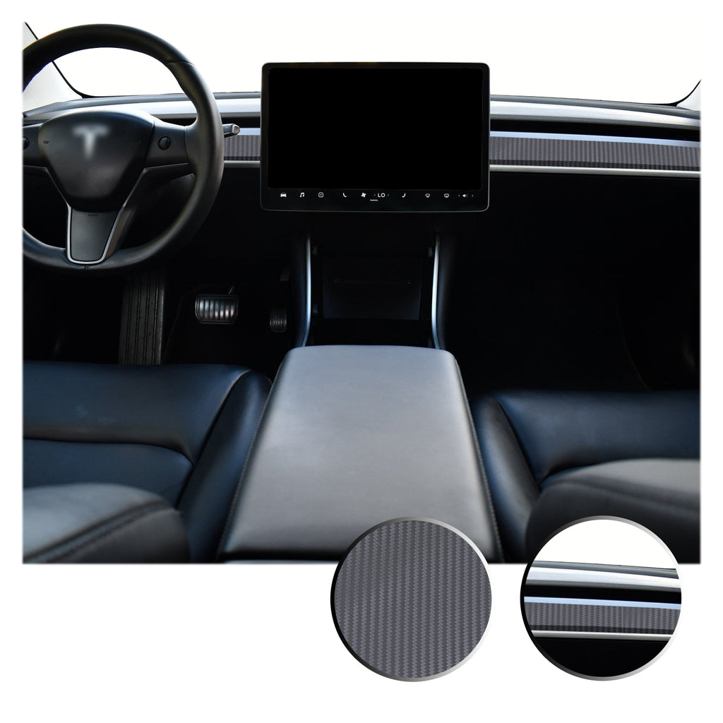 Dashboard Overlay Decal Trim Kit Compatible with and Fits Tesla Model 3 2017-2020