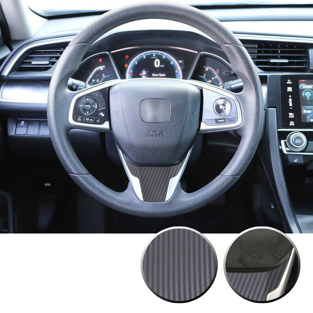 Steering Wheel Bottom Section Trim Vinyl Decal Overlay Accent Compatible with Honda Civic 2016-2020