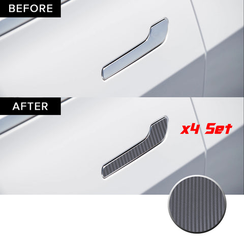 Door Handle Chrome Delete Precut Vinyl Wrap Overlay Kit Compatible with and Fits Tesla Model 3 2017-2020