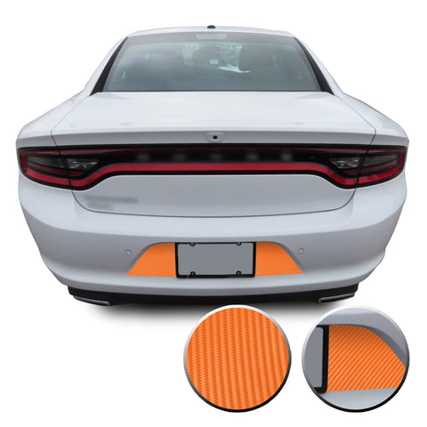 Rear Bumper License Plate Overlay Vinyl Decal Compatible with Dodge Charger 2015 - 2020