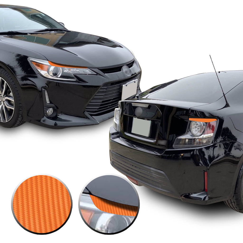Headlight & Tail Light Eyelid Eyebrow Overlay Vinyl Decal Compatible with Scion tC 2014-2016