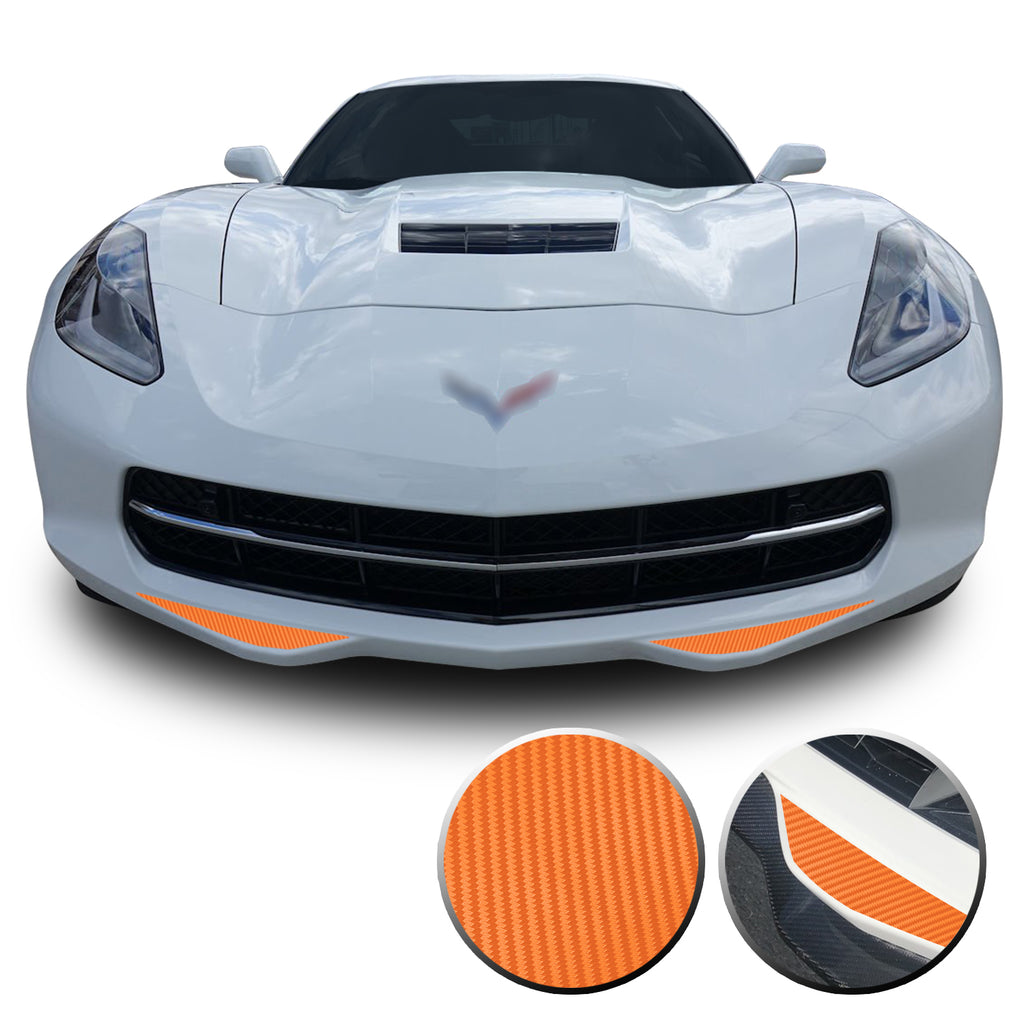 Front Bumper Fangs Accent Vinyl Decal Overlay Wrap Compatible with Corvette C7 2014-2019