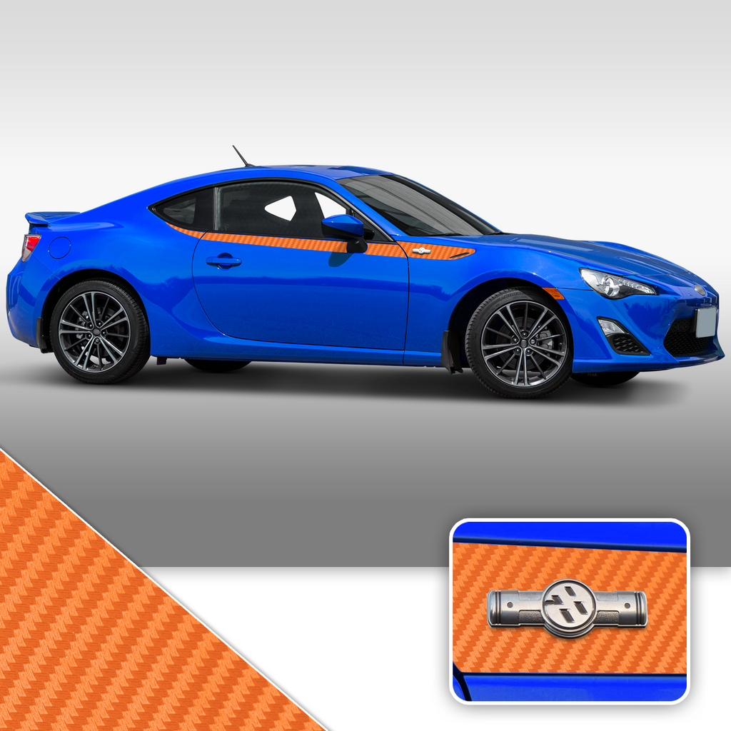 Side Body Stripe Accent Vinyl Graphic Overlay Wrap Compatible with Scion FR-S 2013-2016