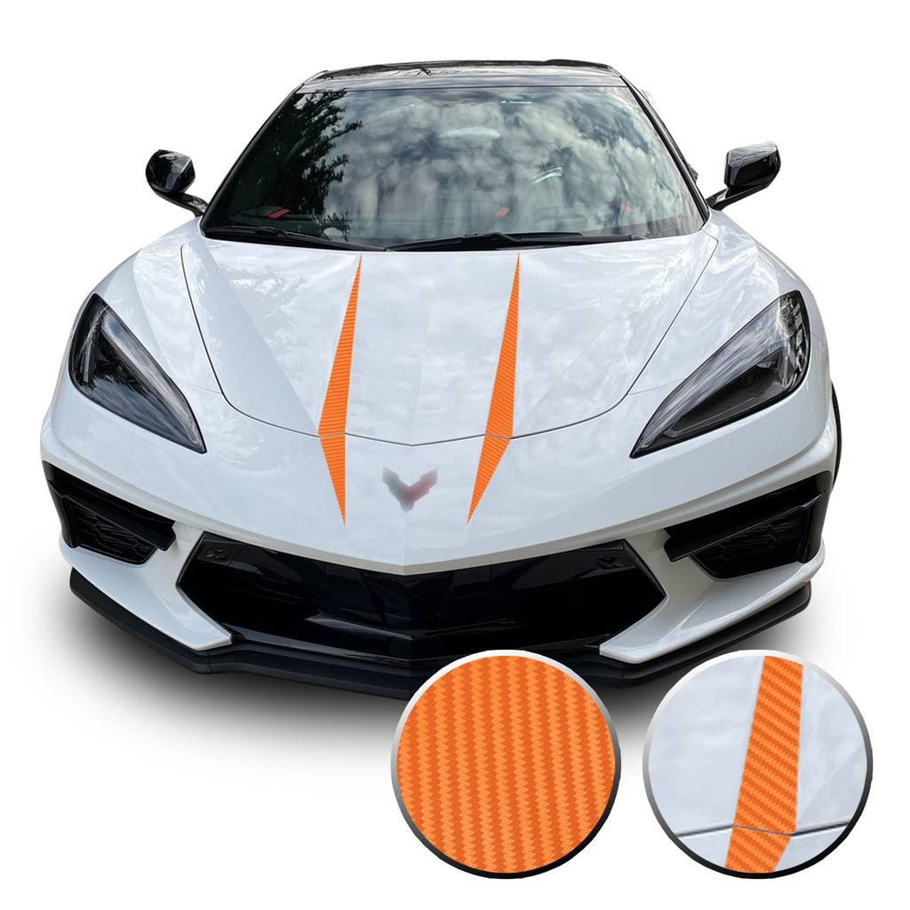Hood Spears Graphic Overlay Vinyl Decal Compatible with Chevrolet Corvette C8 2020-2021