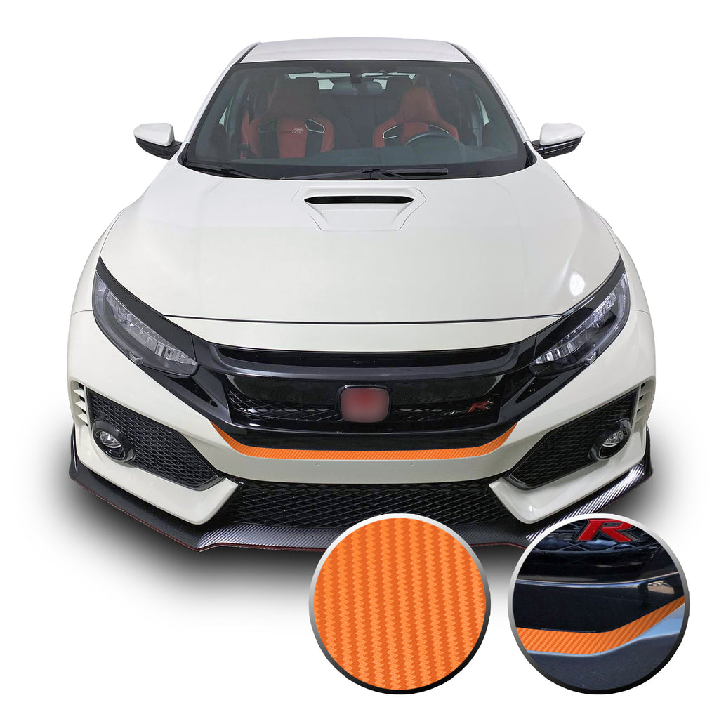 Front Bumper Fangs Accent Vinyl Wrap Compatible with Honda Civic Sedan, Coupe, SI, Hatchback, Type R 2016-2020