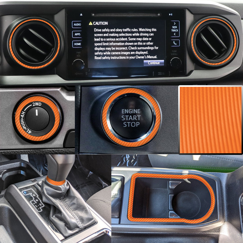 Dashboard Interior Trim Vinyl Overlay Decal Compatible with Tacoma 2016, 2017, 2018, 2019, 2020