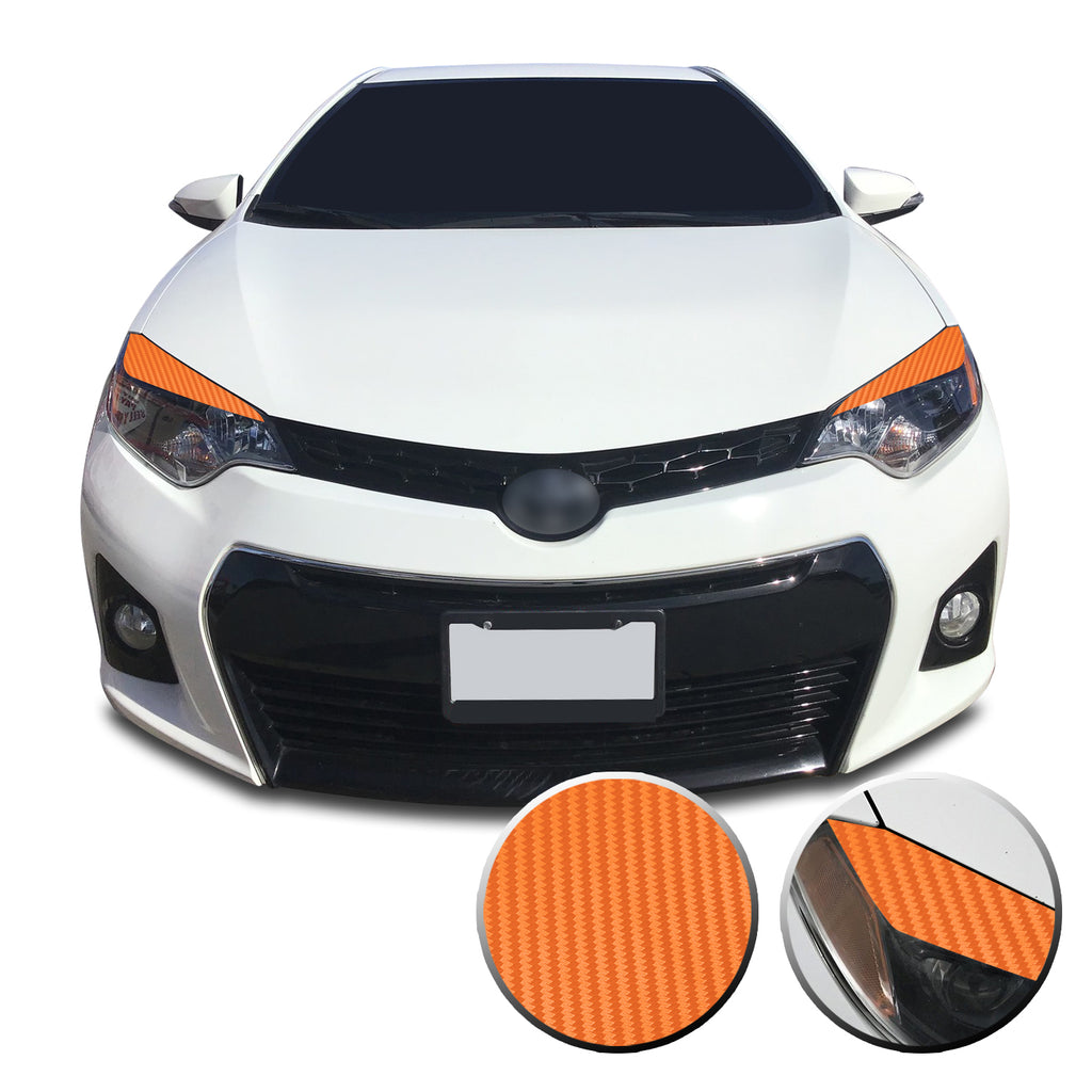 Headlight Eyelid Accent Vinyl Decal Overlay Wrap Trim Compatible with and Fits Toyota Corolla 2014-2016