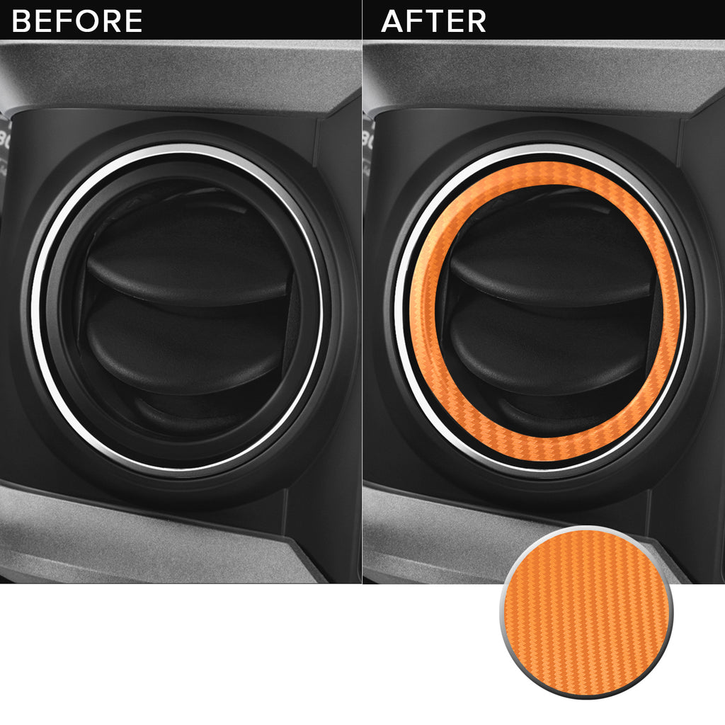 AC Vent Ring (4 Piece Kit) Overlay Vinyl Decal Compatible with and Fits Toyota Tacoma 2016-2019