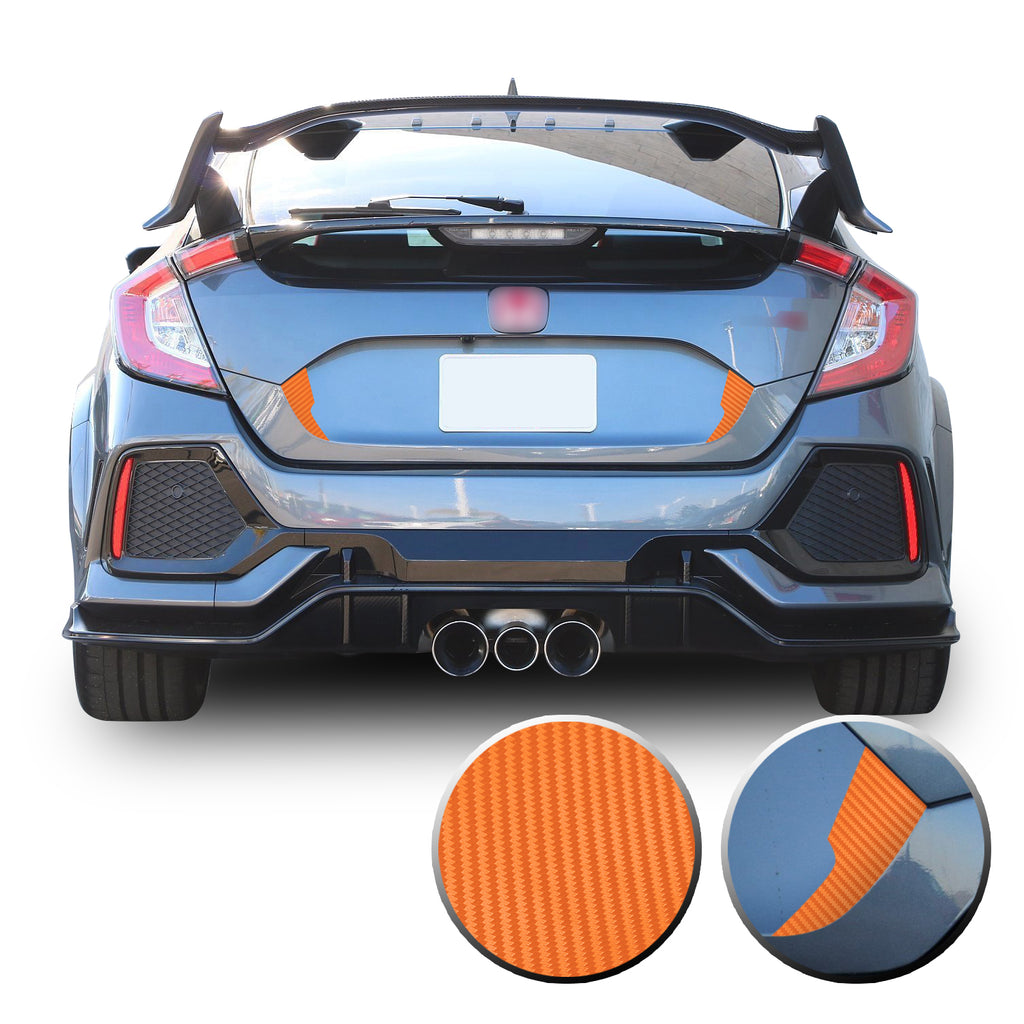 Trunk Fangs Accent Vinyl Decal Overlay Wrap Compatible with Honda Civic Sedan Hatchback 2016-2020