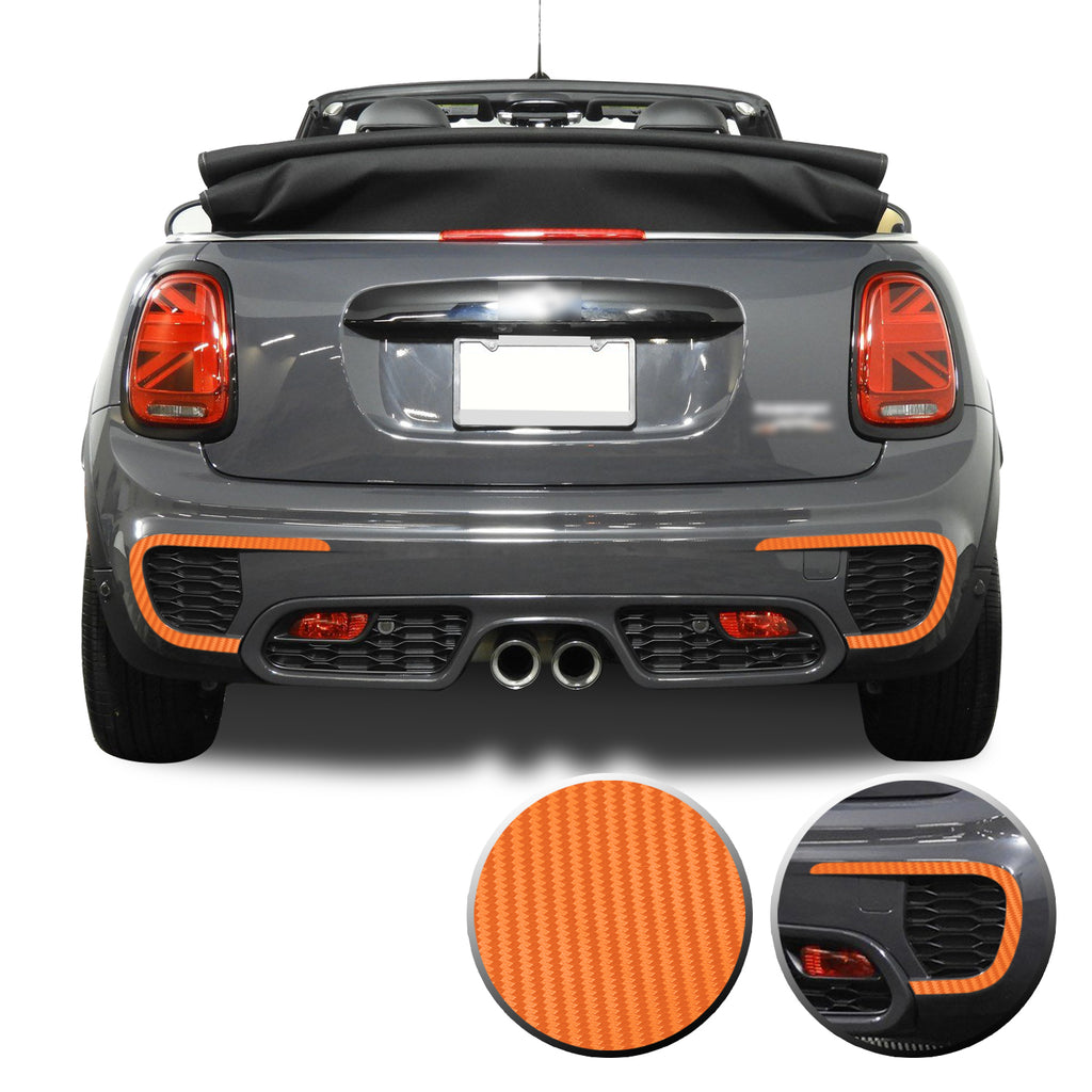 Rear Bumper Bezel Accent Vinyl Decal Overlay Wrap Compatible with John Cooper Works F56 F57 F55 Mini 2015-2020