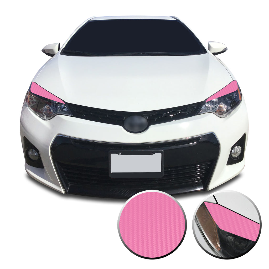 Headlight Eyelid Accent Vinyl Decal Overlay Wrap Trim Compatible with and Fits Toyota Corolla 2014-2016
