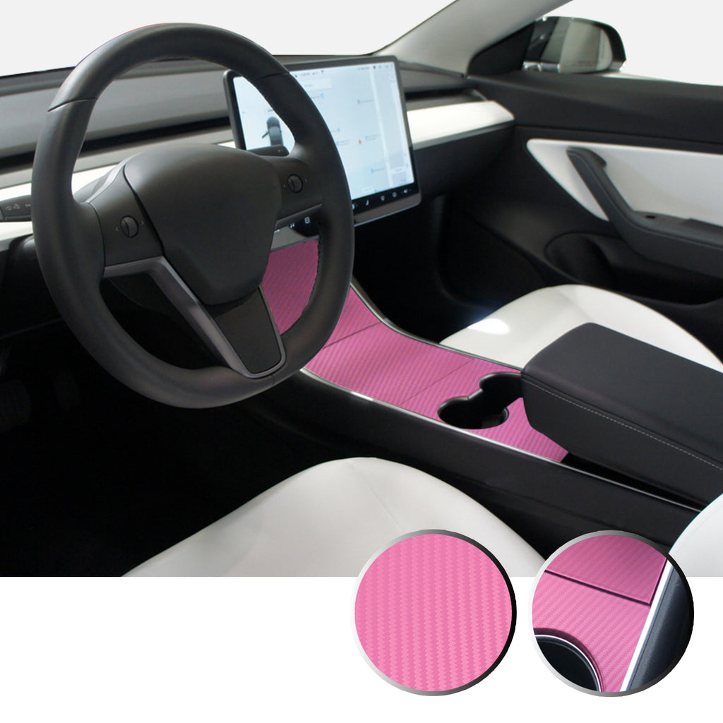 Center Console Vinyl Decal Overlay Trim Wrap Compatible with and Fits Model 3 2017-2020