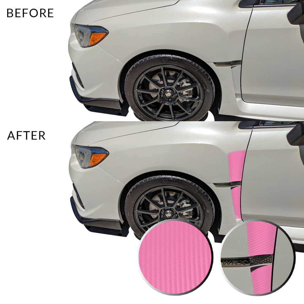 Front Fender Upper Lower Trim Vinyl Decal Overlay Wrap Inserts Sticker Compatible with and Fits WRX STi 2015-2019