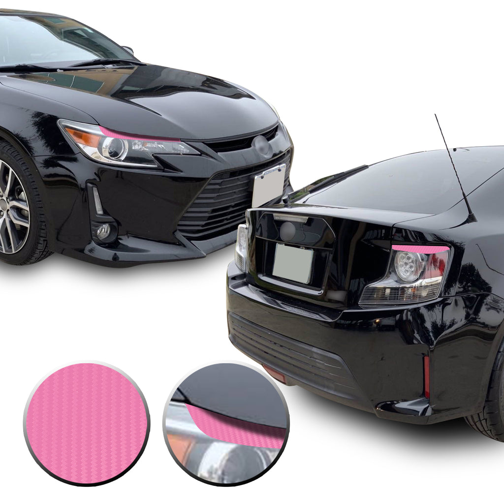 Headlight & Tail Light Eyelid Eyebrow Overlay Vinyl Decal Compatible with Scion tC 2014-2016