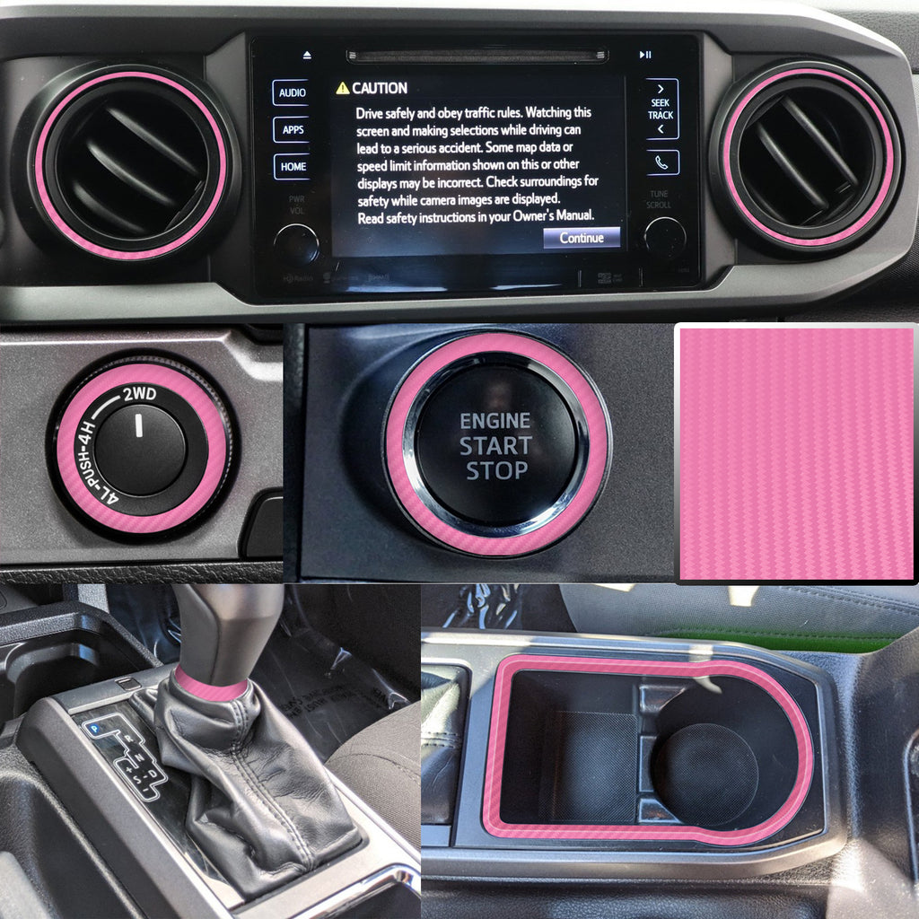 Dashboard Interior Trim Vinyl Overlay Decal Compatible with Tacoma 2016, 2017, 2018, 2019, 2020