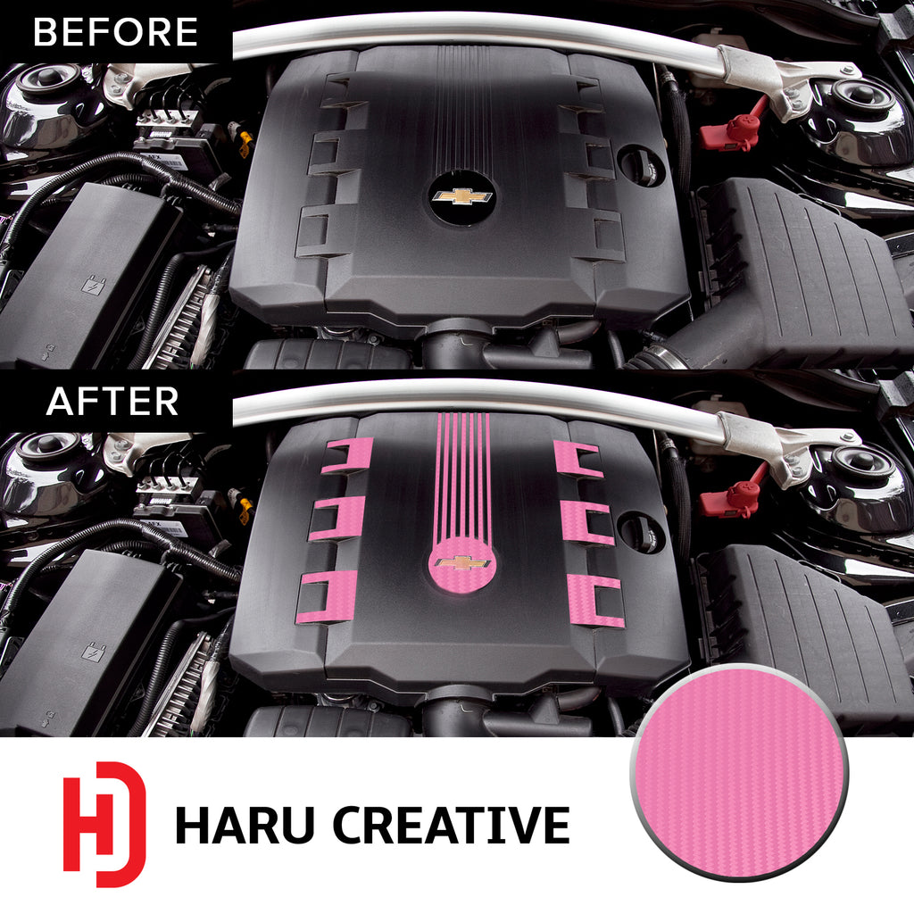 Engine V6 Cover Vinyl Decal Overlay Trim Wrap Compatible with & Fits Camaro RS 2010-2015