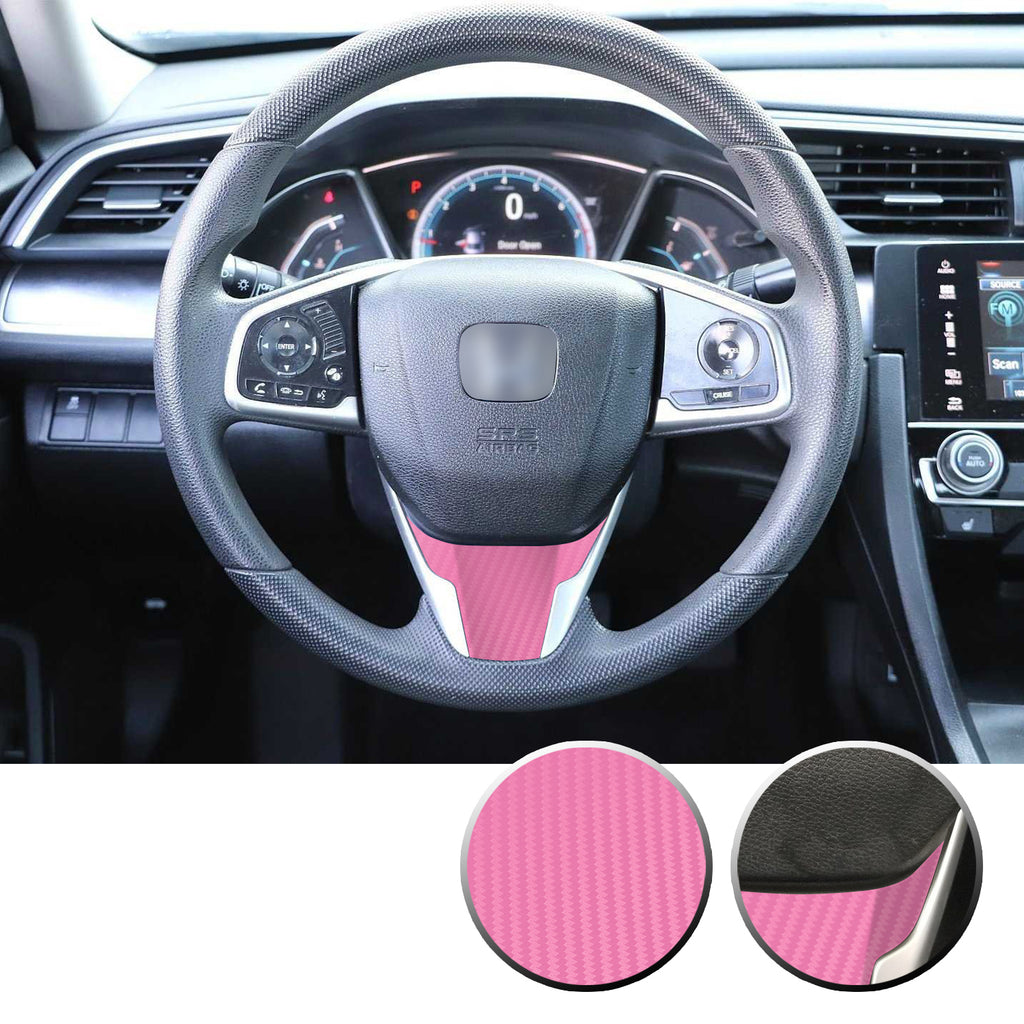 Steering Wheel Bottom Section Trim Vinyl Decal Overlay Accent Compatible with Honda Civic 2016-2020