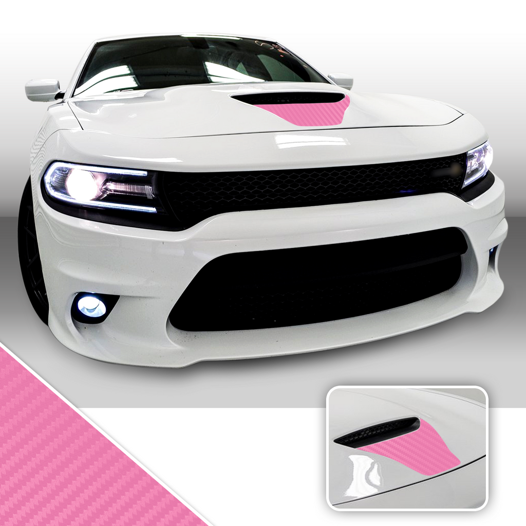 Front Hood Scoop Vinyl Wrap Decal Kit Compatible with and fits Charger Scat Pack 2015-2020