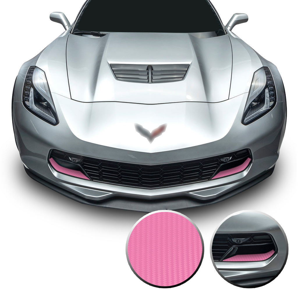 Front Grille Brake Scoop Accent Vinyl Decal Overlay Wrap Compatible with Corvette C7 Z06 Grand Sport 2014-2019