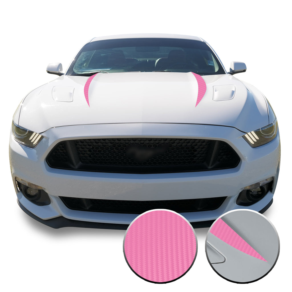 Hood Spears Stripes Vinyl Decal Overlay Wrap Trim Compatible with and Fits Mustang 2015-2017