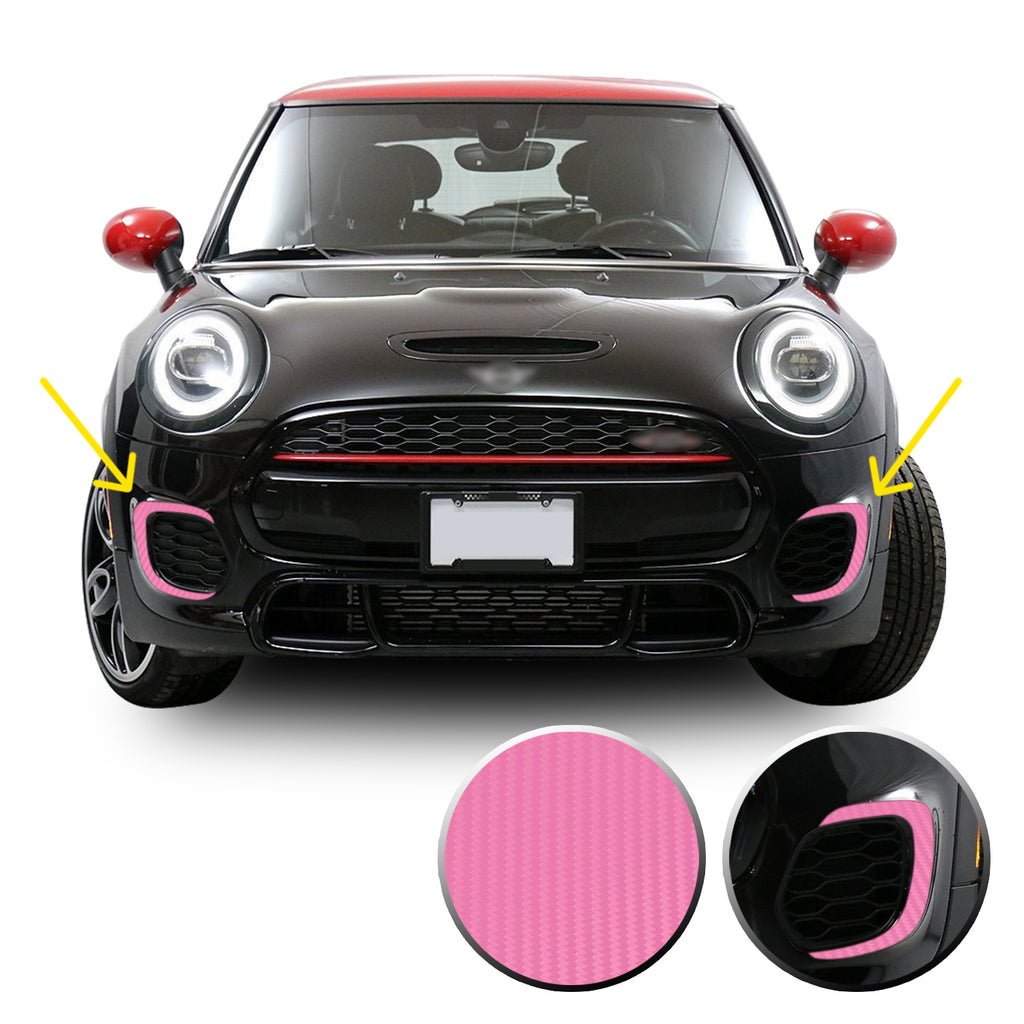 Front Bumper Bezel Accent Vinyl Decal Overlay Wrap Compatible with John Cooper Works F56 F57 F55 Mini 2015-2020