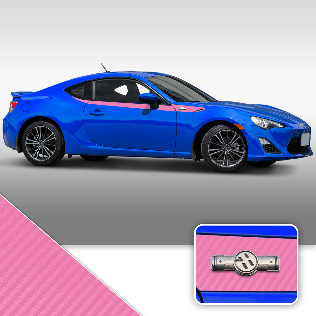 Side Body Stripe Accent Vinyl Graphic Overlay Wrap Compatible with Scion FR-S 2013-2016