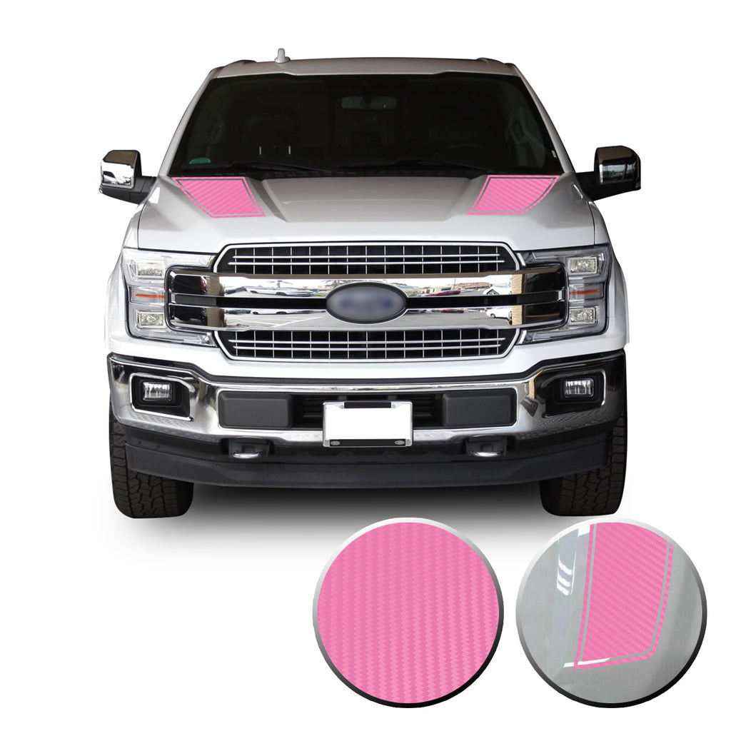 Front Outlined Hood Stripes Vinyl Graphic Decal Overlay Wrap Compatible with and Fits F-150 2015-2020