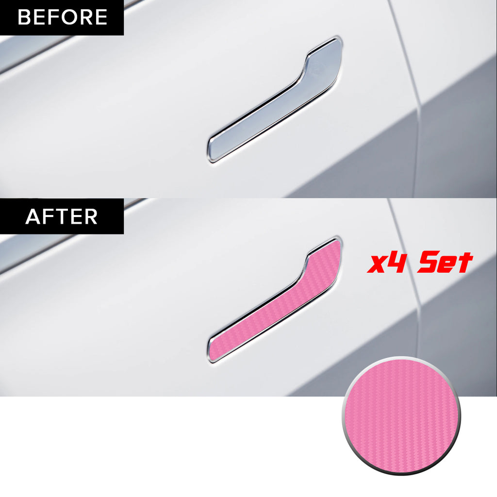 Door Handle Chrome Delete Precut Vinyl Wrap Overlay Kit Compatible with and Fits Tesla Model 3 2017-2020