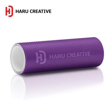 Purple 3D Carbon Fiber Vinyl Wrap - Adhesive Decal Film Sheet Roll - Haru Creative 3D Carbon Fiber