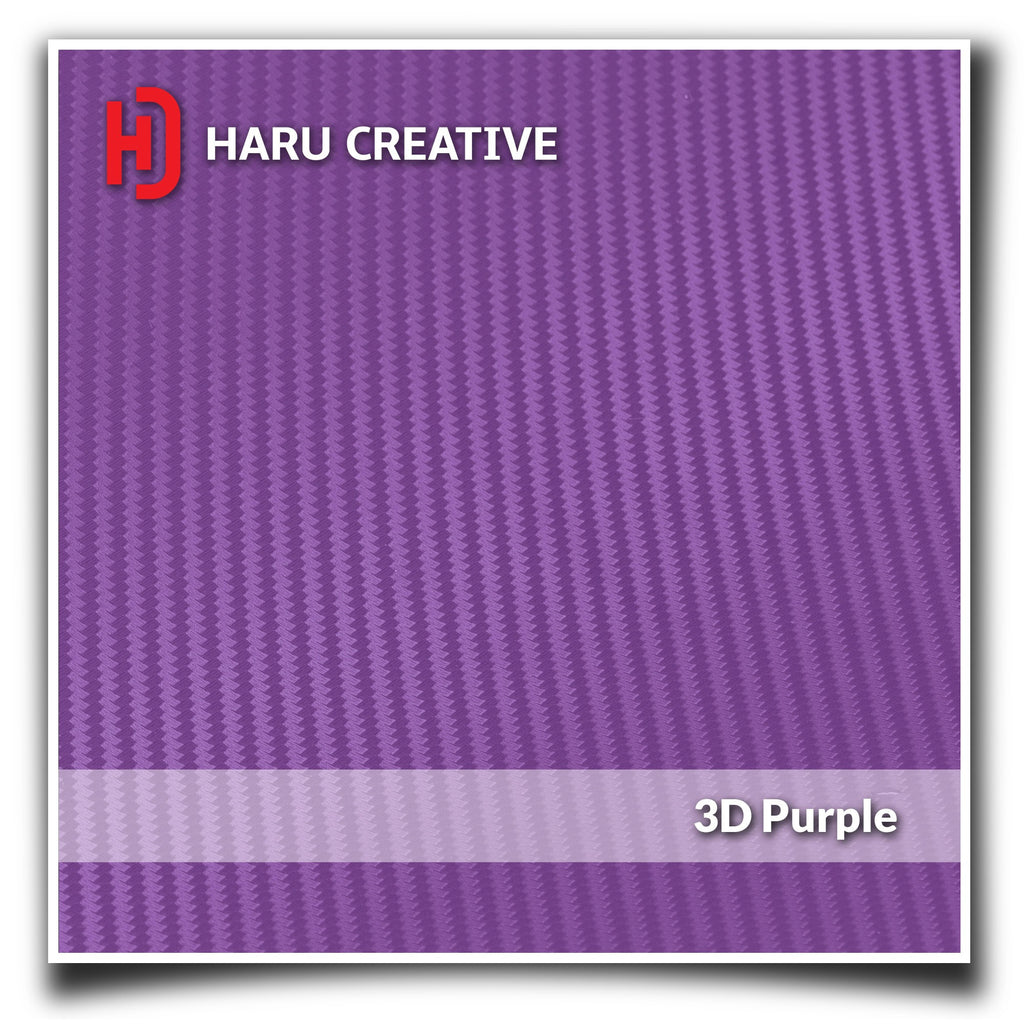 Purple 3D Carbon Fiber Vinyl Wrap - Adhesive Decal Film Sheet Roll - Haru Creative 3D Carbon Fiber