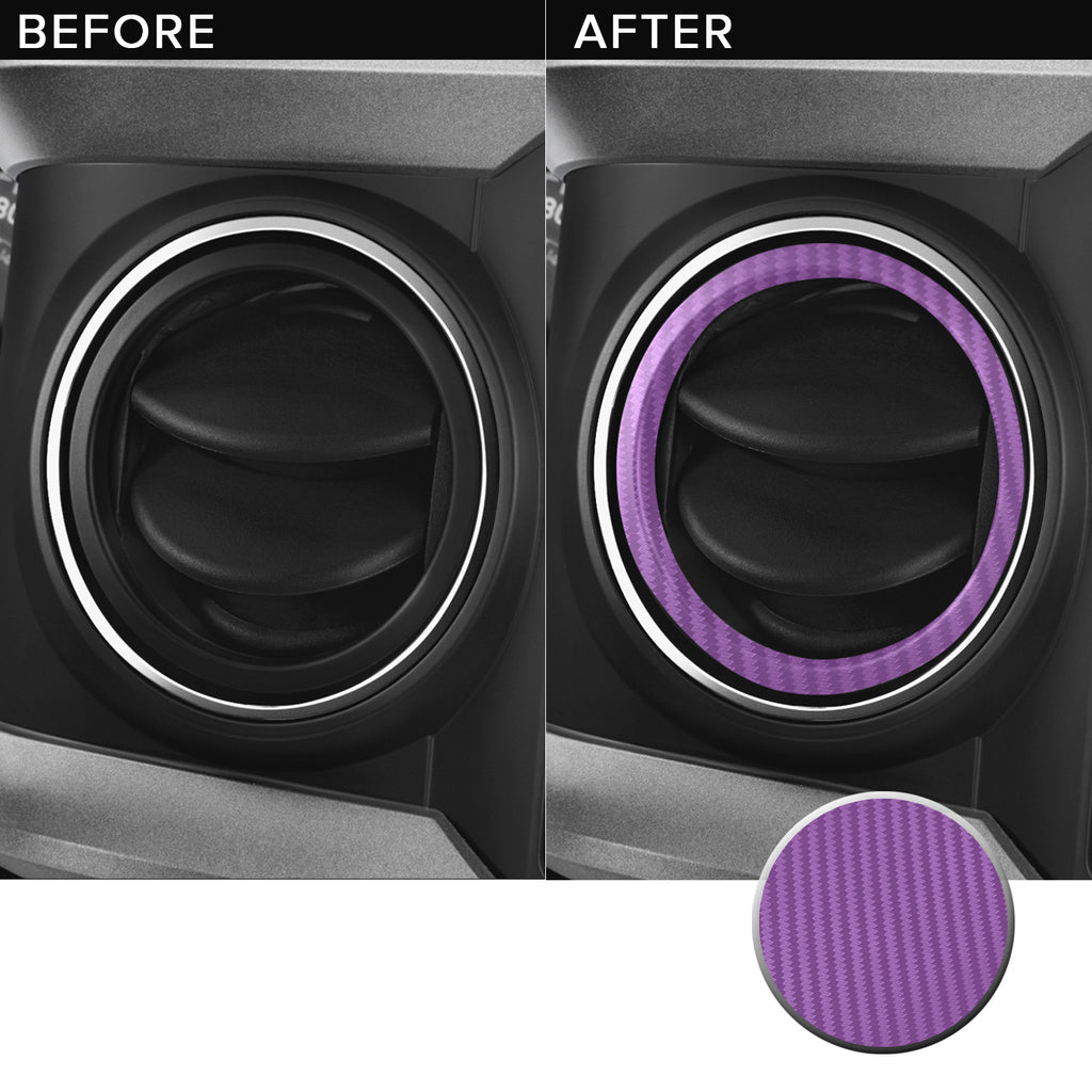 AC Vent Ring (4 Piece Kit) Overlay Vinyl Decal Compatible with and Fits Toyota Tacoma 2016-2019