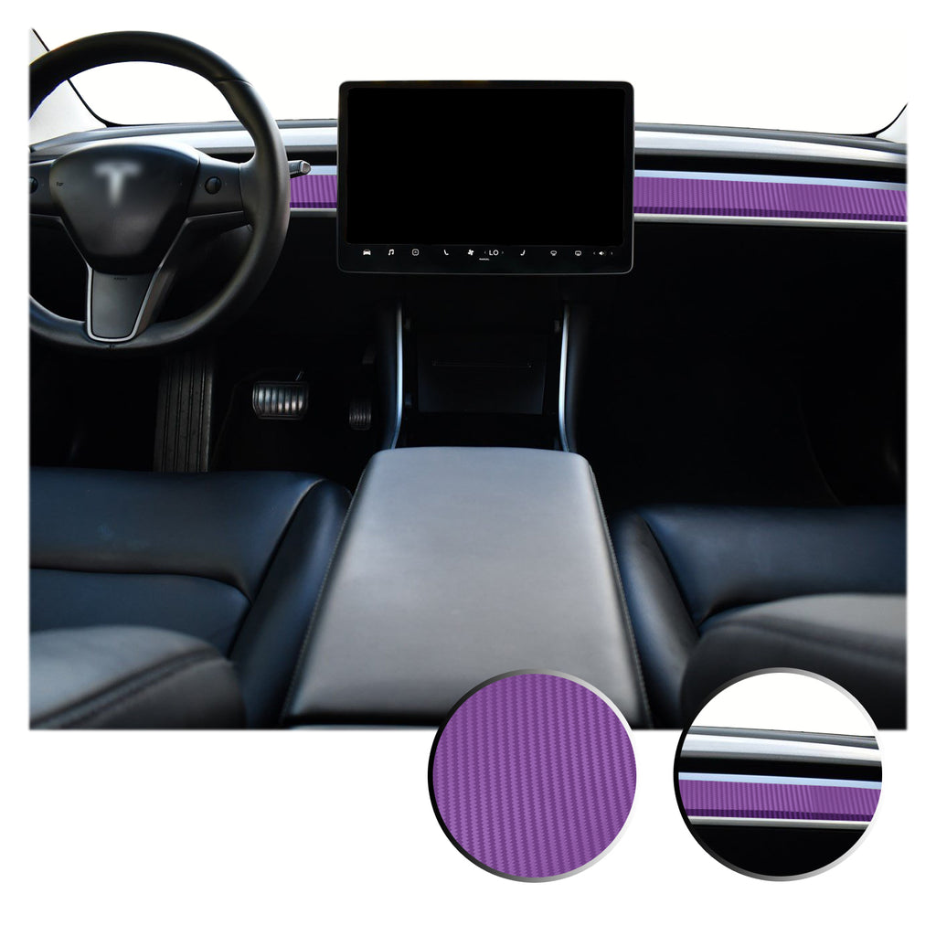 Dashboard Overlay Decal Trim Kit Compatible with and Fits Tesla Model 3 2017-2020