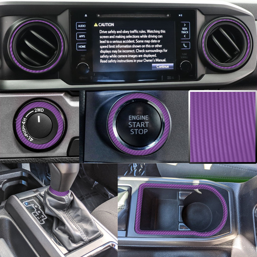 Dashboard Interior Trim Vinyl Overlay Decal Compatible with Tacoma 2016, 2017, 2018, 2019, 2020