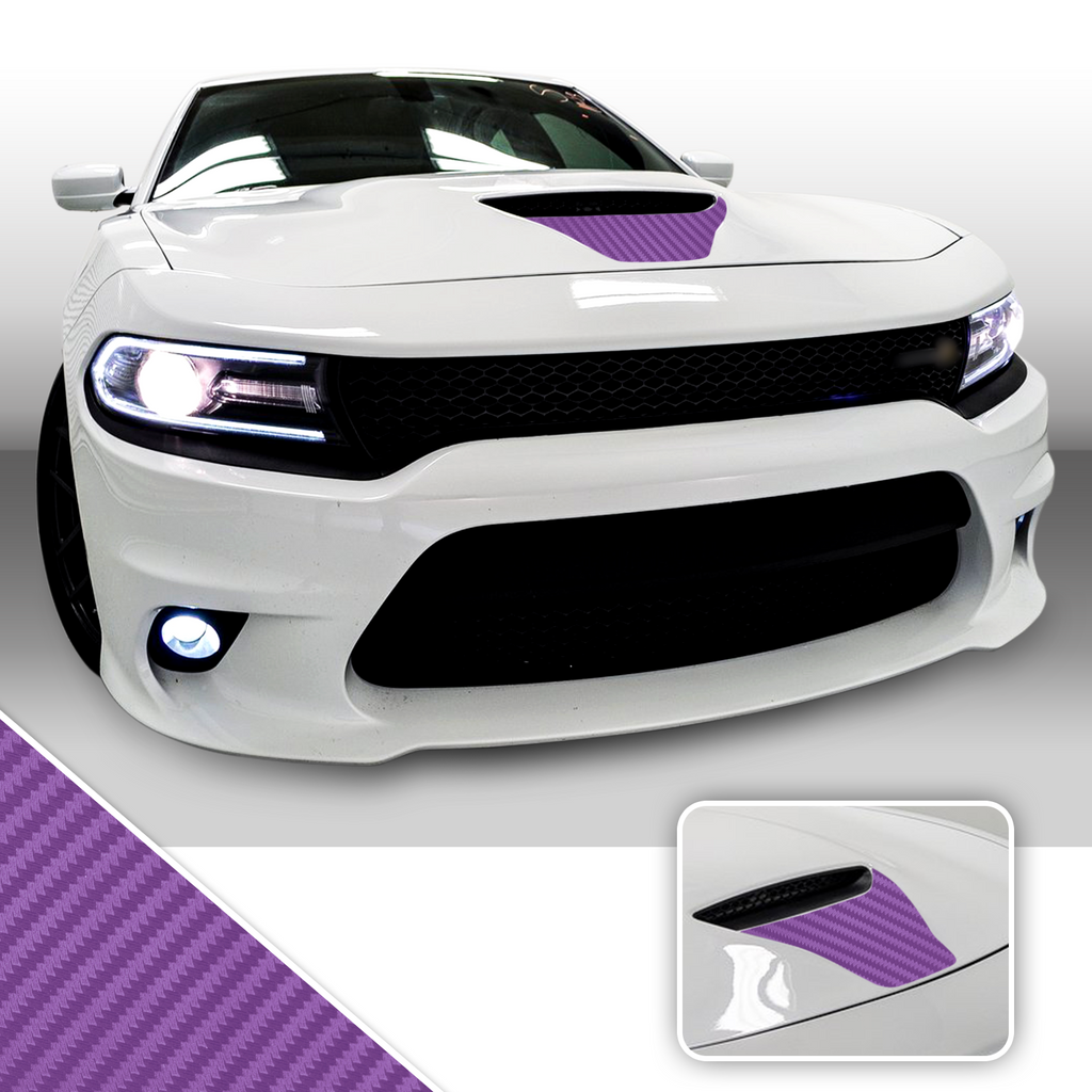 Front Hood Scoop Vinyl Wrap Decal Kit Compatible with and fits Charger Scat Pack 2015-2020