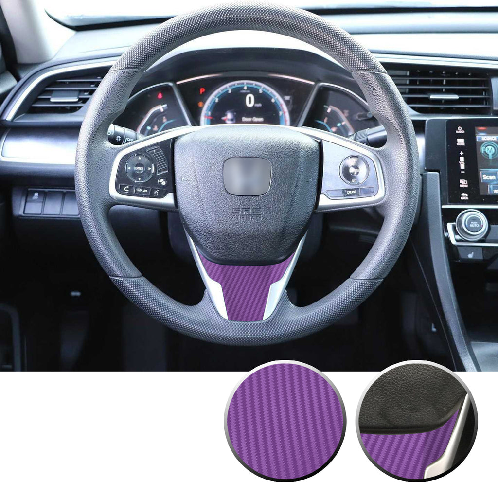 Steering Wheel Bottom Section Trim Vinyl Decal Overlay Accent Compatible with Honda Civic 2016-2020