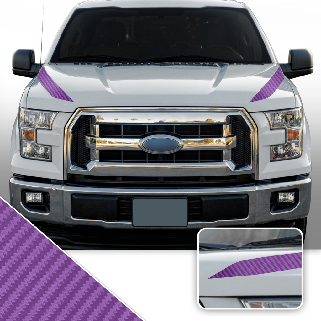 Outer Hood Spears Overlay Decal Trim Compatible with and Fits F150 + Raptor 2015-2020