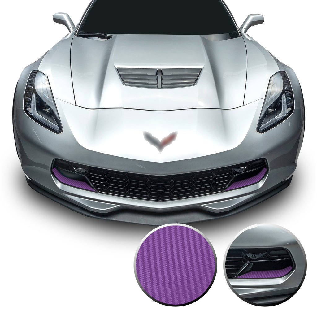 Front Grille Brake Scoop Accent Vinyl Decal Overlay Wrap Compatible with Corvette C7 Z06 Grand Sport 2014-2019