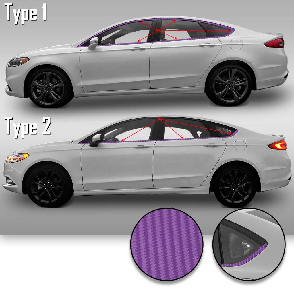 Window Trim Chrome Delete Precut Vinyl Wrap Overlay Kit Compatible with and Fits Fusion 2013-2019