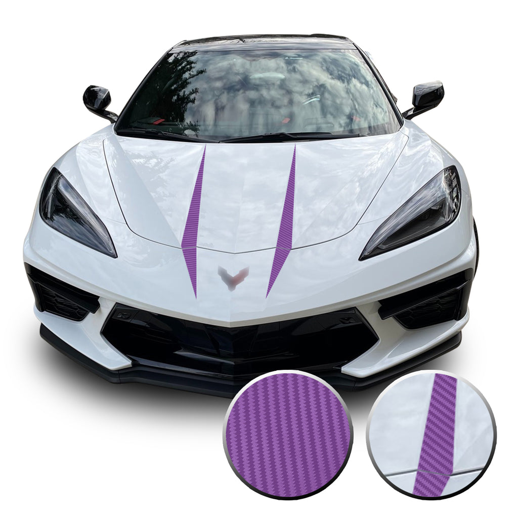 Hood Spears Graphic Overlay Vinyl Decal Compatible with Chevrolet Corvette C8 2020-2021