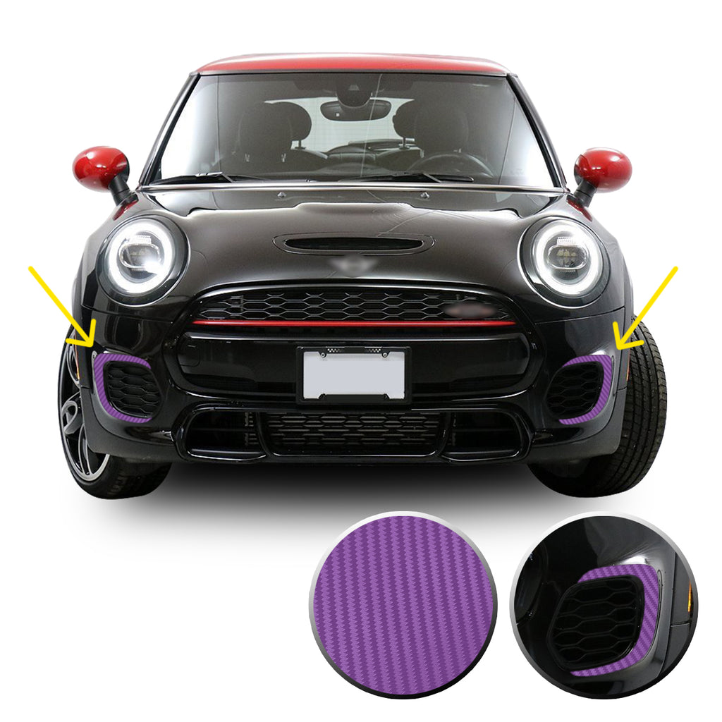 Front Bumper Bezel Accent Vinyl Decal Overlay Wrap Compatible with John Cooper Works F56 F57 F55 Mini 2015-2020