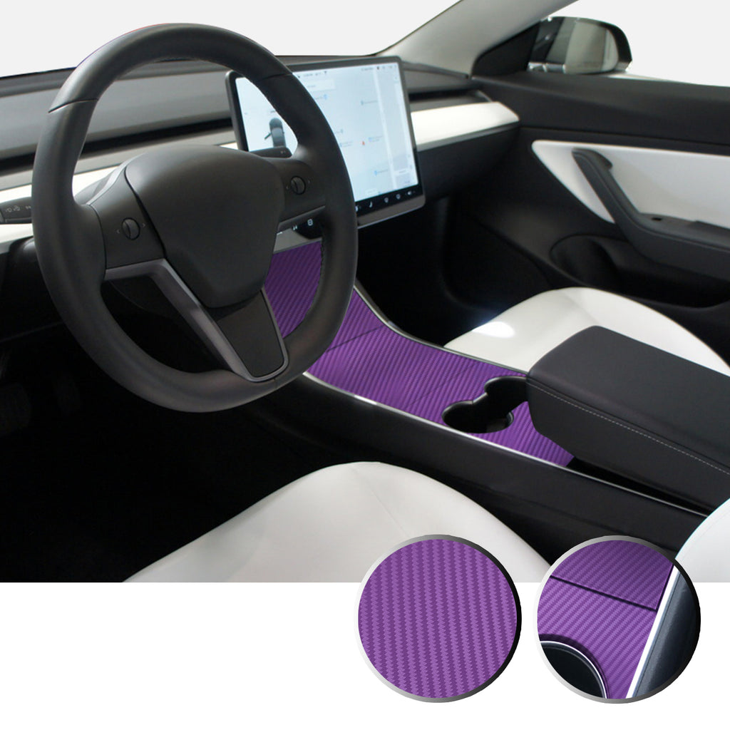 Center Console Vinyl Decal Overlay Trim Wrap Compatible with and Fits Model 3 2017-2020