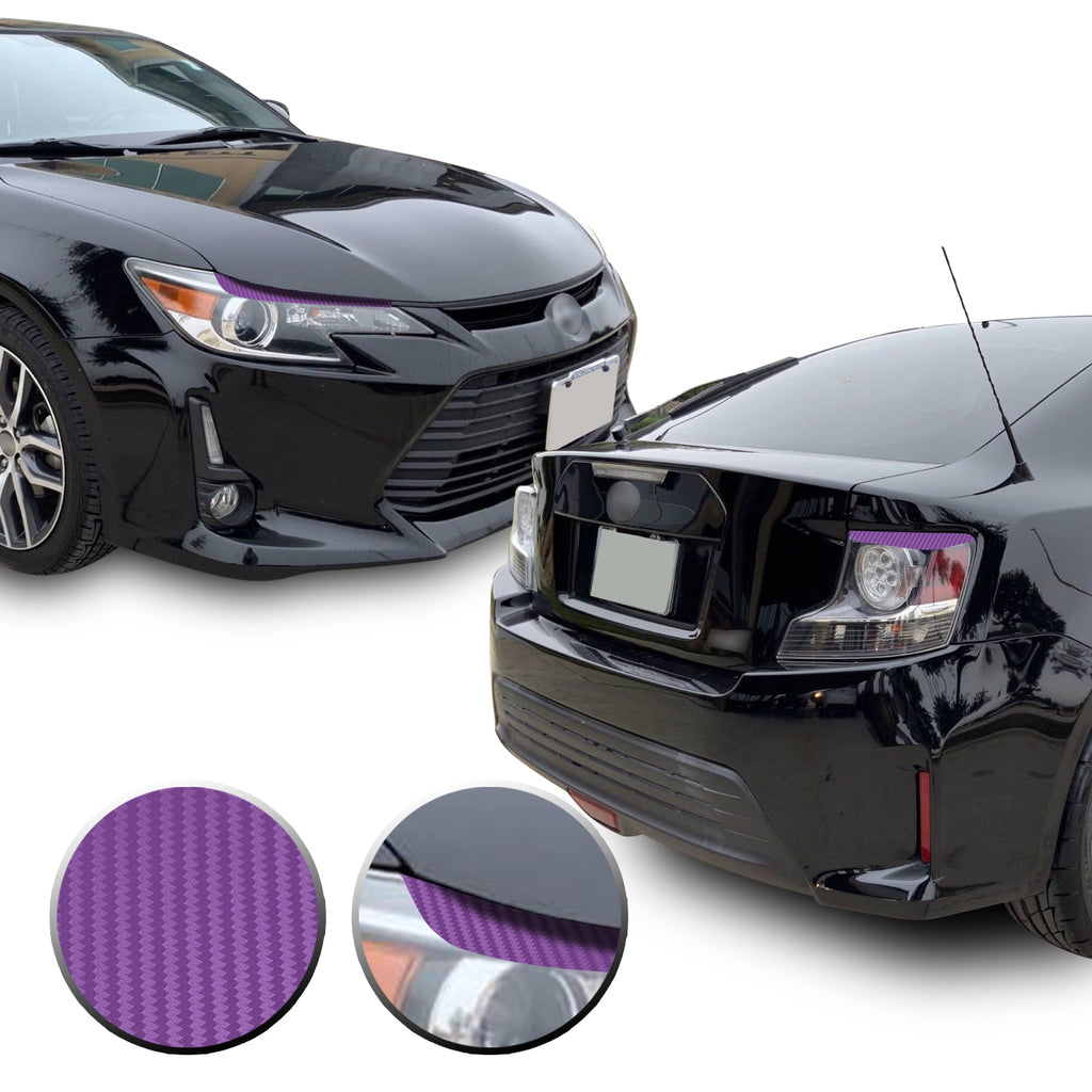 Headlight & Tail Light Eyelid Eyebrow Overlay Vinyl Decal Compatible with Scion tC 2014-2016