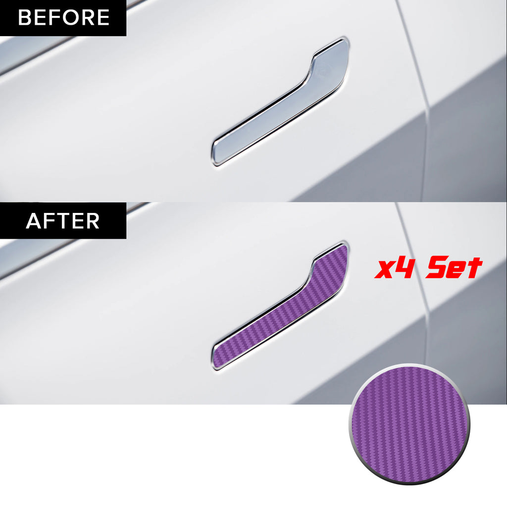 Door Handle Chrome Delete Precut Vinyl Wrap Overlay Kit Compatible with and Fits Tesla Model 3 2017-2020