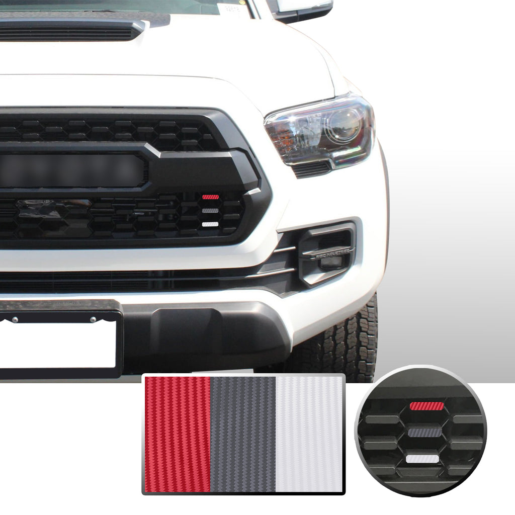 Front Grille 3 Color Vinyl Wrap Decal Compatible with Tacoma TRD Pro 2016-2020