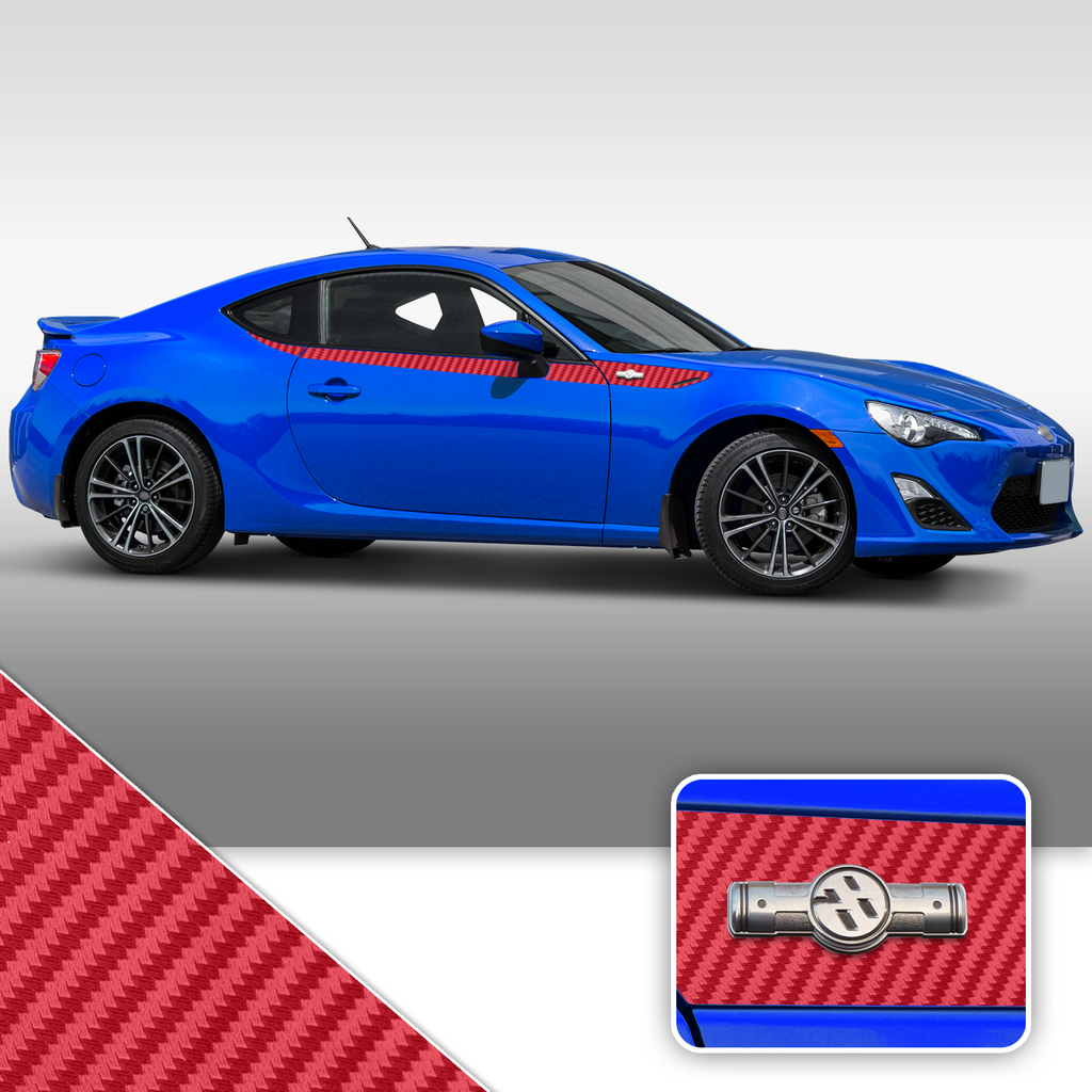 Side Body Stripe Accent Vinyl Graphic Overlay Wrap Compatible with Scion FR-S 2013-2016