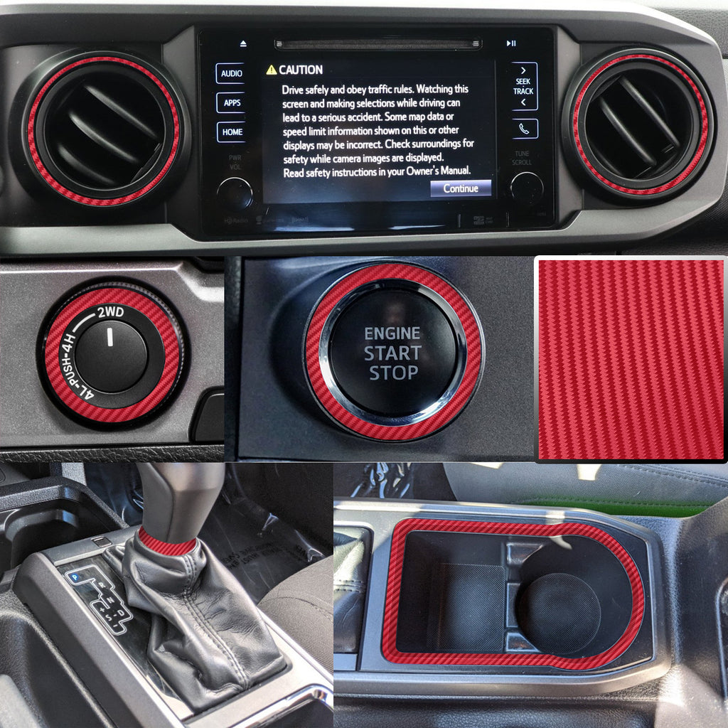 Dashboard Interior Trim Vinyl Overlay Decal Compatible with Tacoma 2016, 2017, 2018, 2019, 2020